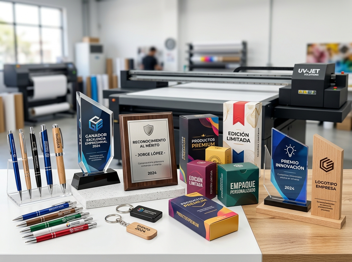 Grabado láser e impresión UV para productos personalizados